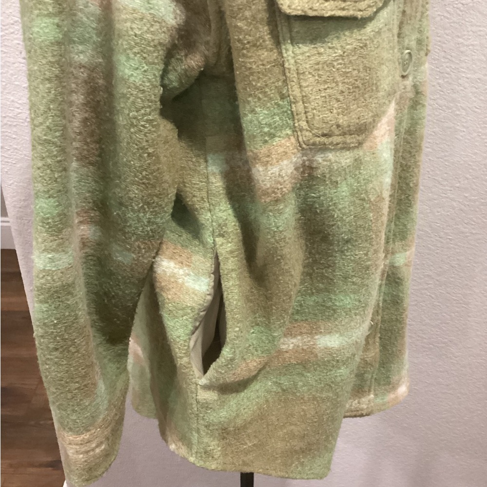 Joie Women's Green Plaid Shirt Jacket with Pockets Size Medium - Picture 4 of 7